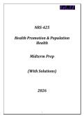 GCU-NRS 425 &lpar;Health Promotion & Population Health&rpar; Midterm Prep 2026 &lpar;Qns & Ans&rpar;