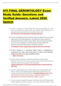 ATI FINAL GERONTOLOGY Exam  Study Guide&colon; Questions and  Verified Answers&period; Latest 2026  Update 
