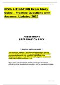 CIVIL LITIGATION Exam Study  Guide &ndash; Practice Questions with  Answers&period; Updated 2026 