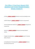 Fire Officer 2 Final Exam Newest 2026  Questions and Correct Detailed Answers  Already Graded A&plus; 