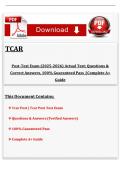 TCAR Post-Test Exam &lpar;2025-2026&rpar; Actual Test&semi; Questions & Correct Answers&comma; 100&percnt; Guaranteed Pass &vert;&vert;Complete A&plus; Guide