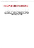 Clayon&rsquo;s Basic Pharmacology for Nurses &ndash; Test Bank&comma; 19th Edition&comma; Willihnganz&comma; Verified Questions and Answers with 2024 Updates &lpar;All Chapters 1&ndash;48&rpar;