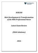SNHU-NUR508 &lpar;Role Dvpt & Transformation&rpar; Latest Exam Review 2026 &lpar;Qns & Ans&rpar;