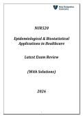 SNHU-NUR520 &lpar;Epidemiological & Biostatistical Applications&rpar; Latest Exam Review 2026 