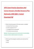 SFPC Exam Practice Questions And  Correct Answers &lpar;Verified Answers&rpar; Plus  Rationales 2026 Q&A &vert; Instant  Download Pdf 