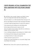 CELPIP SPEAKING ACTUAL EXAMINATION TEST 2026 QUESTIONS WITH SOLUTIONS GRADED A&plus;