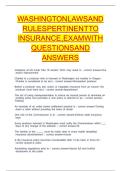 Washington Insurance Laws and Rules Exam &vert; Verified Questions & Answers