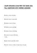 CELPIP SPEAKING EXAM PREP TEST BANK 2026 FULL QUESTIONS WITH VERIFIED ANSWERS