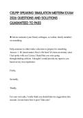CELPIP SPEAKING SIMULATION MIDTERM EXAM 2026 QUESTIONS AND SOLUTIONS GUARANTEED TO PASS