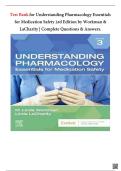 Test Bank for Understanding Pharmacology Essentials for Medication Safety 3rd Edition by Workman & LaCharity &vert; Complete Questions & Answers