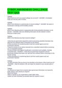 CYBER AWARENESS CHALLENGE TEST Q&A