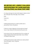 BIO BEYOND UNIT 6 ENERGY CHALLENGE PHOTOSYNTHESIS TEST PAPER QUESTIONS AND SOLUTIONS 2026 EXAM STUDY SHEET