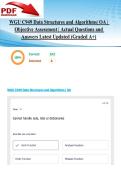 WGU C949 Data Structures and Algorithms&vert; OA &vert; Objective Assessment &vert; Actual Questions and Answers Latest Updated 2026&sol;2027 &lpar;Graded A&plus;&rpar;