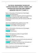 ELECTRICAL ENGINEERING TECHNOLOGY CERTIFICATION EXAM&colon; CONTENT&comma; FORMAT&comma; AND PREPARATION QUESTIONS AND CORRECT ANSWERS 2026 GET IT RIGHT &excl;&excl;&excl;