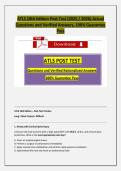 ATLS 10th Edition Post Test &lpar;2025 &sol; 2026&rpar; Actual Questions and Verified Answers&comma; 100&percnt; Guarantee Pass