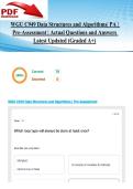 WGU C949 Data Structures and Algorithms&vert; PA &vert; Pre-Assessment &vert; 70 Actual Questions and Answers Latest Updated 2026&sol;2027 &lpar;Graded A&plus;&rpar;