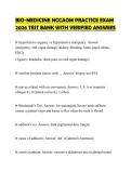 BIO-MEDICINE NCCAOM PRACTICE EXAM 2026 TEST BANK WITH VERIFIED ANSWERS