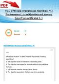 WGU C949 Data Structures and Algorithms&vert; PA &vert; Pre-Assessment &vert; Actual Questions and Answers Latest Updated 2026&sol;2027 &lpar;Graded A&plus;&rpar;