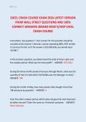 EXCEL CRASH COURSE EXAM 2026 LATEST VERSION  FROM WALL STREET QUESTIONS AND 100&percnt;  CORRECT ANSWERS &lpar;BRAND NEW&excl;&excl;&rpar;&sol;WSP EXCEL  CRASH COURSE