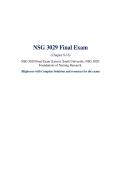 NSG 3029 Foundations of Nursing Research &ndash; NSG 3029 &ndash; South University &lpar;2023&ndash;2024&rpar; Final Exam Chapters 8&ndash;16 with Complete Answers