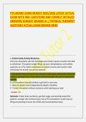 PTA BOARD EXAM NEWEST 2025&sol;2026 LATEST ACTUAL EXAM WITH 400&plus; QUESTIONS AND CORRECT DETAILED ANSWERS ALREADY GRADED A&plus; &sol; PHYSICAL THERAPIST ASSISTANT ACTUAL EXAM &lpar;BRAND NEW&rpar;