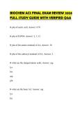 BIOCHEM ACS FINAL EXAM REVIEW 2026 FULL STUDY GUIDE WITH VERIFIED Q&A