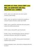 BIOCHEM ACS FINAL EXAM SCRIPT 2026 REAL 200 QUESTIONS AND FULL SOLUTIONS 100&percnt; CORRECT
