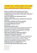 COMMUNITY ASSOCIATION MANAGER pre-test Questions and Verified Answers A&plus; 