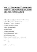 BIOD 121 EXAMS MODULES 1 TO 6 AND FINAL VERSIONS 1 AND 2 ESSENTIALS IN NUTRITION 2026 FROM PORTAGE LEARNING