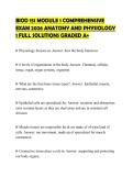 BIOD 151 MODULE 1 COMPREHENSIVE EXAM 2026 ANATOMY AND PHYSIOLOGY 1 FULL SOLUTIONS GRADED A&plus;
