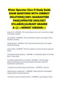 Water Operator Class D Study Guide EXAM QUESTIONS WITH CORRECT SOLUTIONS&vert;&vert;100&percnt; GUARANTEED PASS&vert;&vert;UPDATED 2026&sol;2027 SYLLABUS&vert;&vert;ALREADY GRADED A&plus;&vert;&vert;<<NEWEST VERSION>>