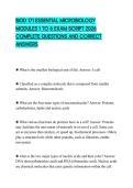 BIOD 171 ESSENTIAL MICROBIOLOGY MODULES 1 TO 6 EXAM SCRIPT 2026 COMPLETE QUESTIONS AND CORRECT ANSWERS