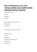 BIOD 171 MICROBIOLOGY LAB 2 EXAM PORTAGE LEARNING 2026 EXAMPREP VERIFIED QUESTIONS AND FULL SOLUTIONS