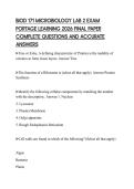 BIOD 171 MICROBIOLOGY LAB 2 EXAM PORTAGE LEARNING 2026 FINAL PAPER COMPLETE QUESTIONS AND ACCURATE ANSWERS