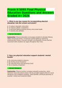 Praxis II 5095 Final Physical Education Questions and Answers Graded A&plus; 2026