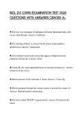 BIOL 215 CWRU EXAMINATION TEST 2026 QUESTIONS WITH ANSWERS GRADED A&plus;