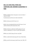 BIOL 215 CWRU FINAL PAPER 2026 QUESTIONS AND ANSWERS GUARANTEED TO PASS