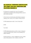 BLS HOSPITAL CORPSMAN CERTIFICATION TEST SCRIPT 2026 FULL QUESTIONS AND SOLUTIONS GRADED A&plus;