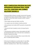 BODY COMPOSITION PROGRAM MILITARY APPEARANCE PROGRAM FINAL PAPER 2026 FULL QUESTIONS AND CORRECT SOLUTIONS GRADED A&plus;