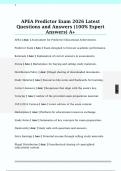 APEA Predictor Exam 2026 Latest  Questions and Answers &lpar;100&percnt; Expert  Answers&rpar; A&plus;