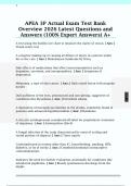 APEA 3P Actual Exam Test Bank  Overview 2026 Latest Questions and  Answers &lpar;100&percnt; Expert Answers&rpar; A&plus;