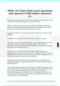 APHY 102 Final 2026 Latest Questions  and Answers &lpar;100&percnt; Expert Answers&rpar;  A&plus; 