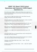 APHY 102 Heart 2026 Latest  Questions and Answers &lpar;100&percnt; Expert  Answers&rpar; A&plus;