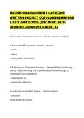 BUSINESS MANAGEMENT CAPSTONE WRITTEN PROJECT QGT1 COMPREHENSIVE STUDY GUIDE 2026 QUESTIONS WITH VERIFIED ANSWERS GRADED A&plus;
