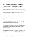 BYU HEALTH COMPREHENSIVE EXAM 2026 QUESTIONS AND ANSWERS GRADED A&plus;