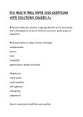 BYU HEALTH FINAL PAPER 2026 QUESTIONS WITH SOLUTIONS GRADED A&plus;