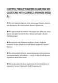 CERTIFIED PARAOPTOMETRIC EXAM 2026 100 QUESTIONS WITH CORRECT ANSWERS RATED A&plus;