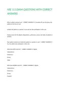 NSE 111 EXAM QUESTIONS WITH CORRECT ANSWERS 