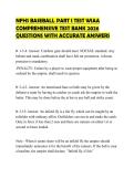 NFHS BASEBALL PART I TEST WIAA COMPREHENSIVE TEST BANK 2026 QUESTIONS WITH ACCURATE ANSWERS