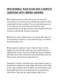 NFHS BASEBALL RULES EXAM 2026 COMPLETE QUESTIONS WITH VERIFIED ANSWERS